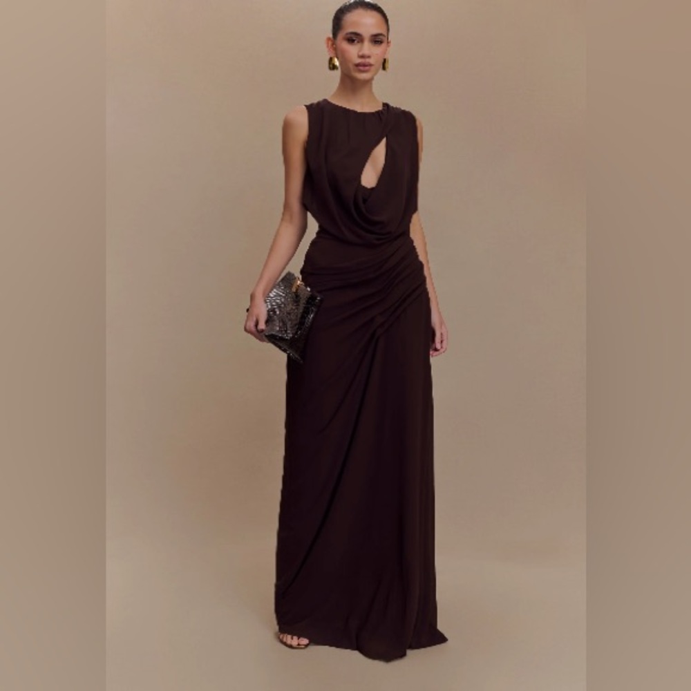 Elegant Brown Evening Gown